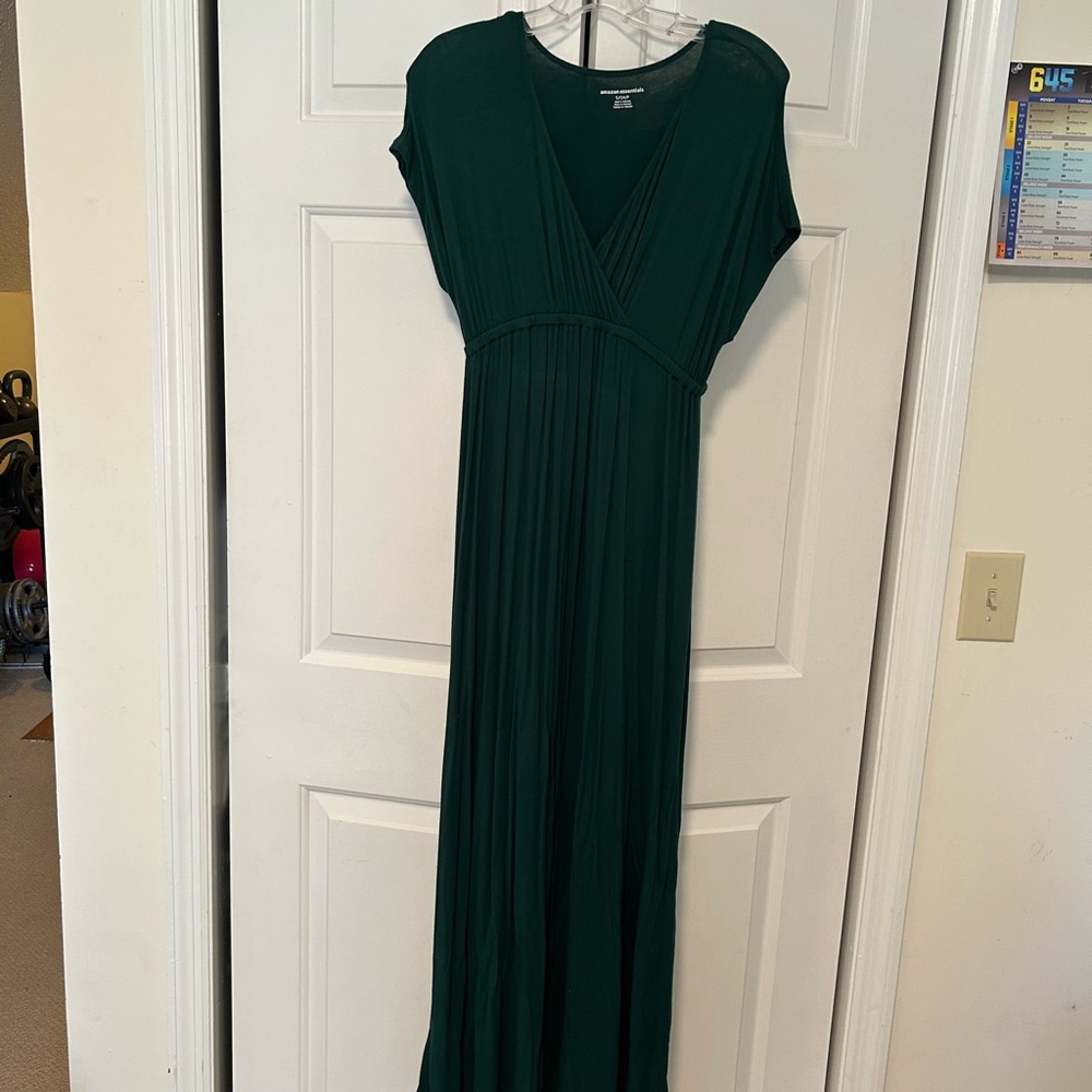 Amazon Essentials Deep Green Maxi Dress